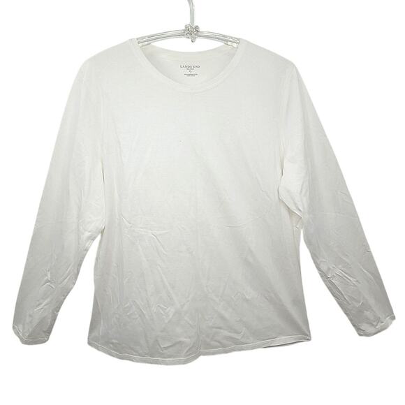 Lands' End White Relaxed Classic Long Sleeve Ladies‎ T Shirt size xl - Picture 1 of 11